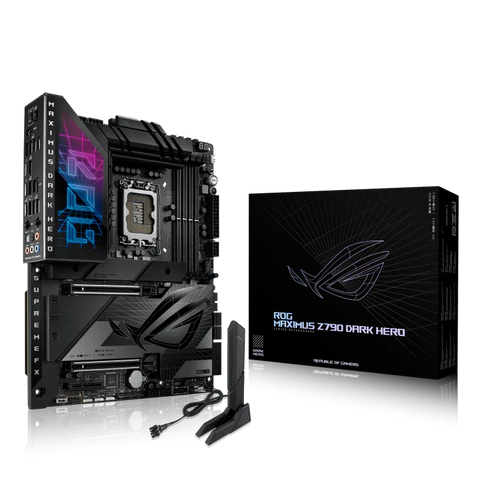 ASUS ROG Maximus Z790 Dark Hero Motherboard – Intel 14th Gen, DDR5, PCIe 5.0, Wi-Fi 7, ATX ASUS ROG Maximus Z790 Dark Hero Motherboard – Intel 14th Gen, DDR5, PCIe 5.0, Wi-Fi 7, ATX